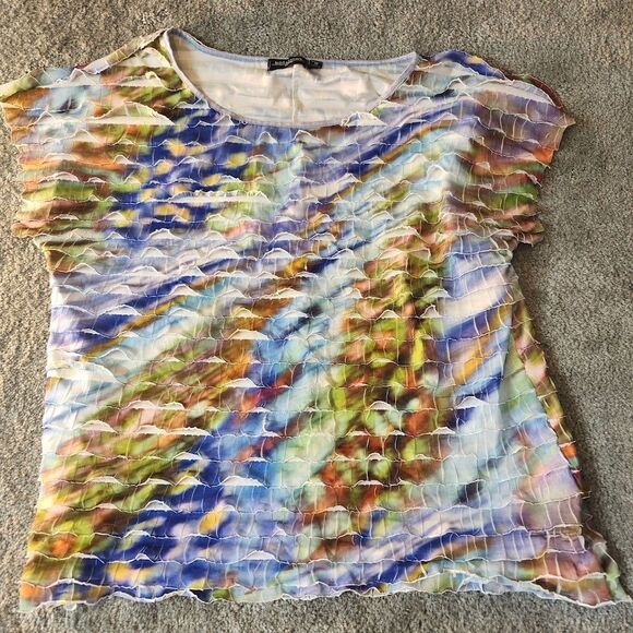Notations Blouse Size XL Women Boho Abstract Print Shirt Multicolored Casual Top - Picture 1 of 7